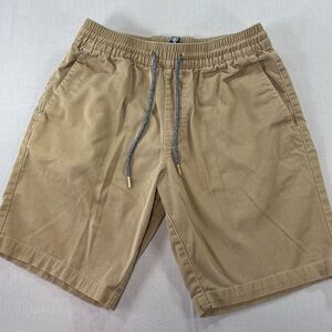 Volcom Men’s Surf Skate Shorts Small Khaki Elastic Waist Drawstring Casual